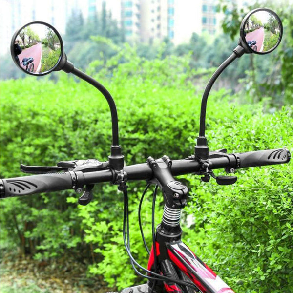 Bike Mirror Adjustable Handlebar Rear View For Mountain Road Bicycle 2 Pack (Black) Mirrors