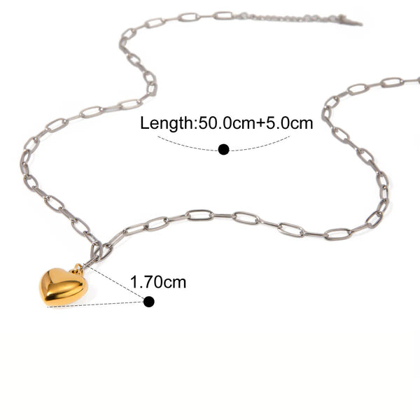 Veile Studios Stainless Steel Heart Pendant Necklace Necklaces & Pendants