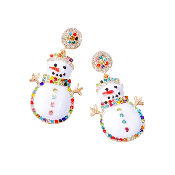 Veile Studios Alloy Rhinestone Snowman For Casual Style Earrings
