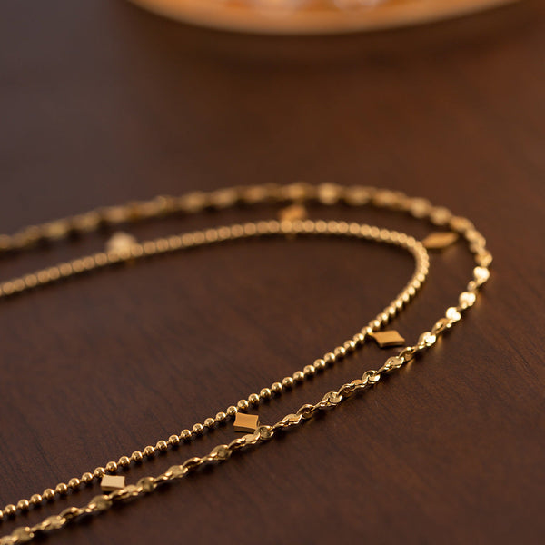 Double Layered Tassel Necklace French Fashion Niche Collarbone Chain Light Luxury Design Chains Necklaces