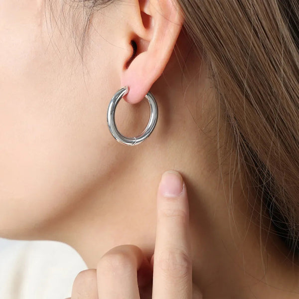 18K Gold Plated Huggie Earrings