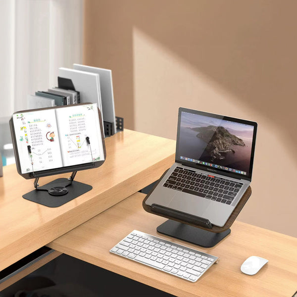 360A Rotating Book Stand With Elastic Clips For Cookbooks Laptops & More Book Stands