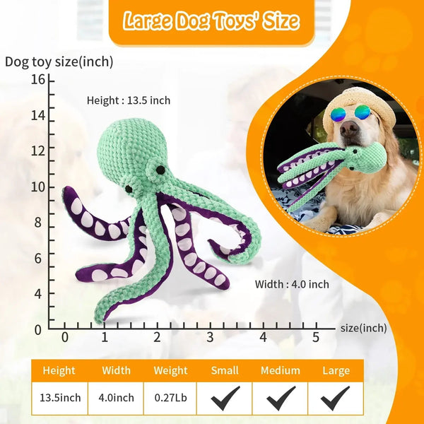 Pet Plush Toy Cat Dog Voice Octopus Shell Puzzle Bite Resistant Interactive Teeth Cleaning Chew Supplies Cat Toys