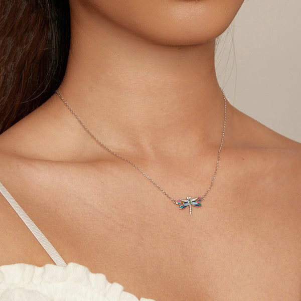 Colorful Delicate Dragonfly Necklace For Women Necklaces & Pendants