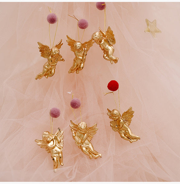 Christmas Decorations Gold And Silver Angel Ornaments Creative New Style Little Doll Hanging Tree Seasonal Decorations