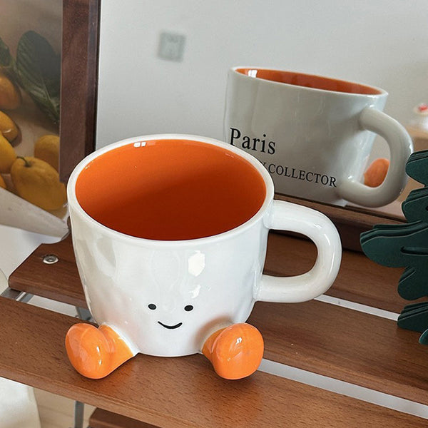Hand Pinch Feet Ceramic Coffee Cup. High Aesthetic Great For Home/Dorm. Ideal Gift Doubles As Mark Vacuum Flasks & Mugs