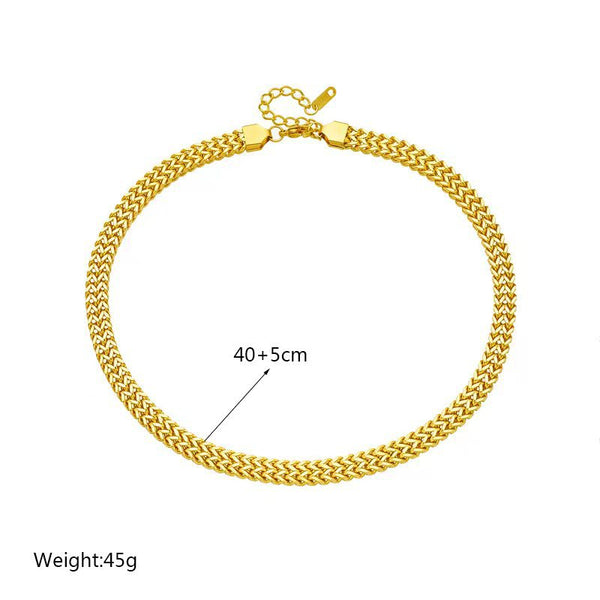 Veile Studios 316L Stainless Steel Gold Colour Thick Chain Choker Necklace For Women Punk Jewelry Necklaces & Pendants