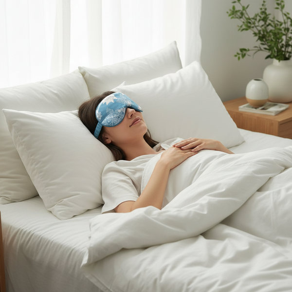 Double Sided Imitation Silk Eye Mask Satin Protection Blackout Sleep Mulberry Printed Spot Wholesale Eye Masks