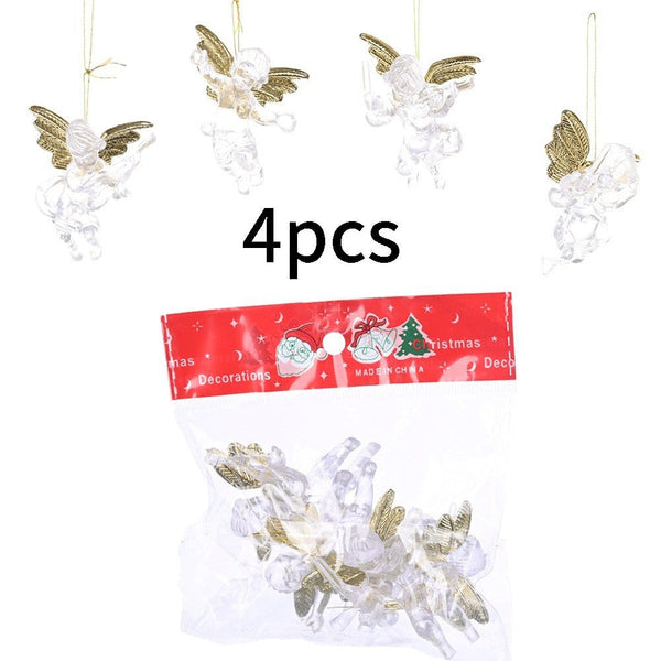 Christmas Decorative Transparent Angel Ornament Creative New Style Small Hanging Decoration Tree Seasonal Decorations