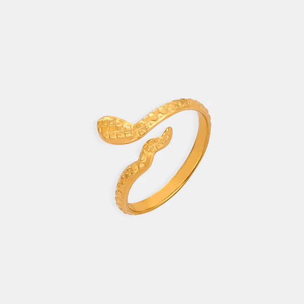 Titanium Steel Snake Shape Bypass Ring Size 7 Rings
