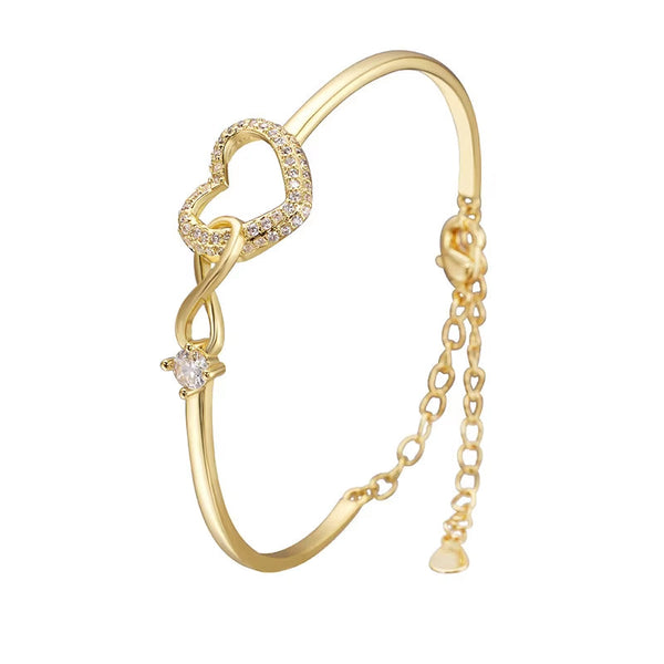 Infinite Symbol Hollow Heart Bracelet For Daughter With Gift Box Ideal Her Birthday Party Adult Bracelets