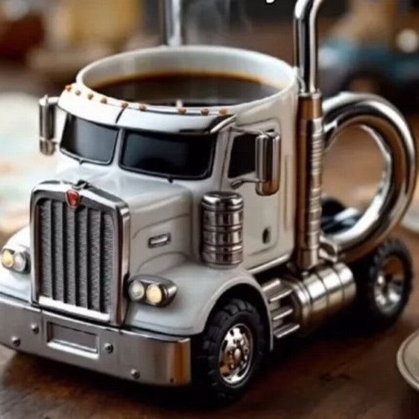 1Pc Creative 11Oz Truck Design Coffee Mug. Ideal As Semi Cup Or Home Kitchen Desktop Ornament. Mugs