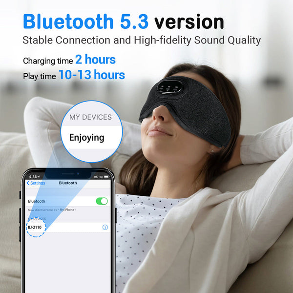 Bluetooth White Noise Milk Silk 3D Eye Socket Full Blackout Breathable Smart Music Sleep Mask Sleep Masks