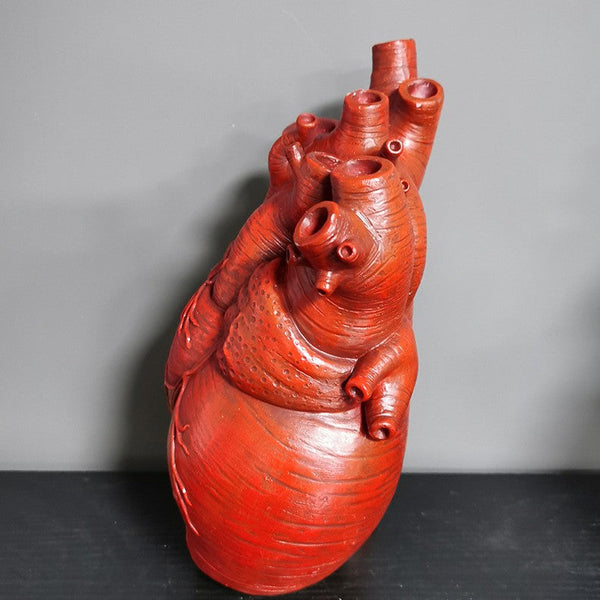 Heart Vase Resin Ornament Model Room Countertop Living Dining Table Dry Flower Arrangement Vases