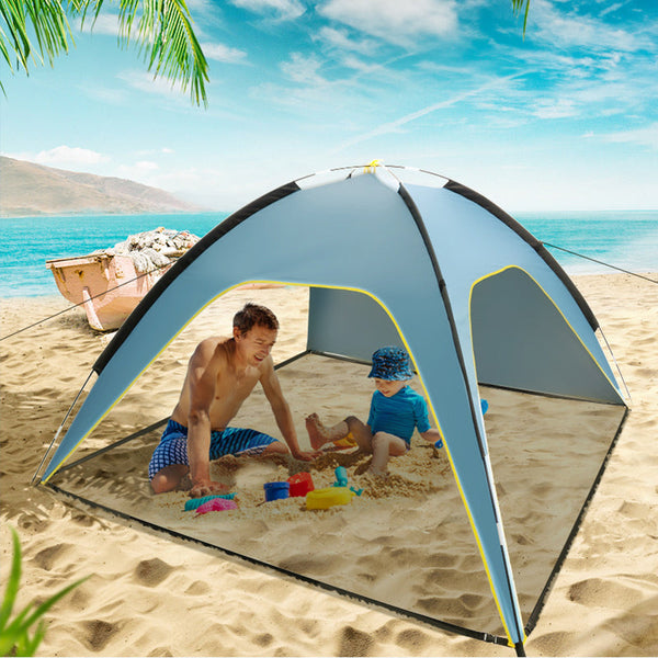 Quick Open Beach Tent Sun Shelter Light Shade For Outdoor Camping 3 Vented Spacious Design Tents
