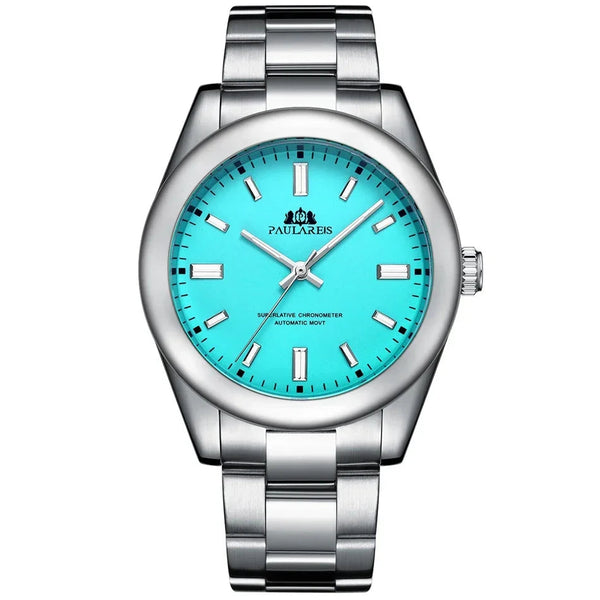 Automatic Watch For Men Mechanical Stainless Steel Luxury Red Yellow Sky Blue Green Colorful Rainbow 41Mm Reloj Hombre Baratos Watches