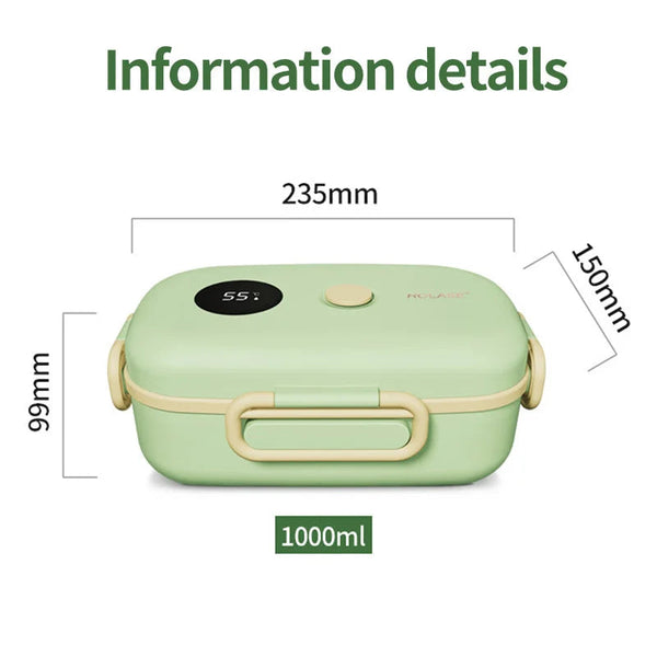 New Smart Lcd Temperature Digital Display Insulated Lunch Box Portable Electric Suitable For Outdoor Travel Lunchboxes & Bags