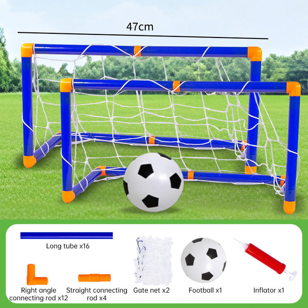 Mini Foldable Plastic Soccer Set Detachable Posts High Strength Indoor/Outdoor Kids' Bday Gift Soccer Goals