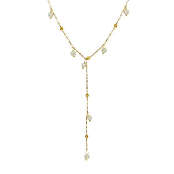 18K Gold Plated Pearl Drop Necklace Necklaces & Pendants