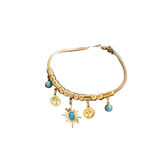 Gold Plated Titanium Steel Charm Bracelet Bracelets