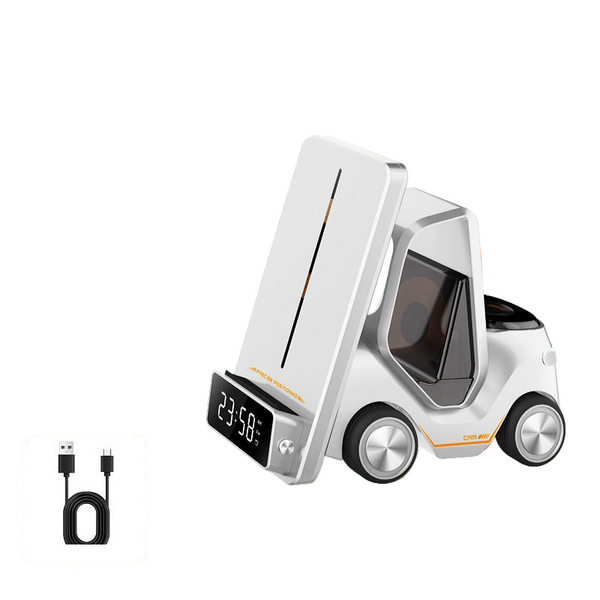 Wireless Charger Stand 5 In 1 Alarm Clock For Iphone 15 14 13 12 Pro Max 8 X Xs Xr Iwatch 7 6 Airpods Fast Charging Station Chargers & Cradles