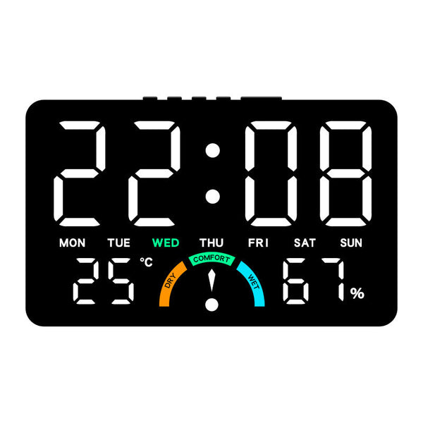 Digital Alarm Clock With Temperature & Humidity Display Dual Snooze Alarm Clocks & Clock Radios