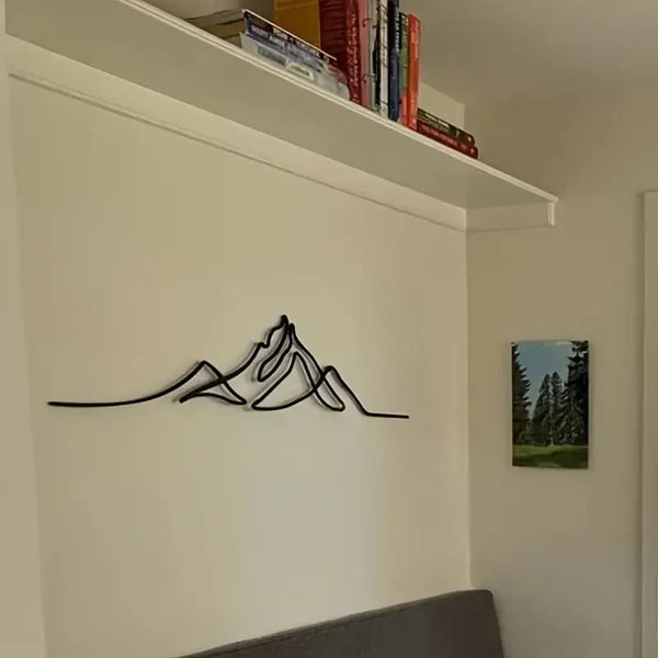Factory Direct Black Metal Gable Decoration 3D Mountain For Background Wall Art