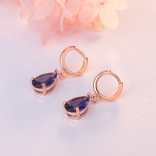 Veile Studios And American Fashion Water Drop Shaped Jewelry Copper Design Earrings