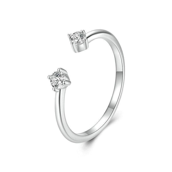 Veile Studios Silver Charm Moissanite Open Ring Fashionable Versatile Stackable S925 Rings