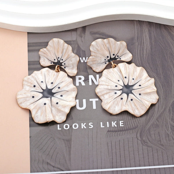 Veile Studios Elegant Flower With Sophisticated Personalised Design Earrings
