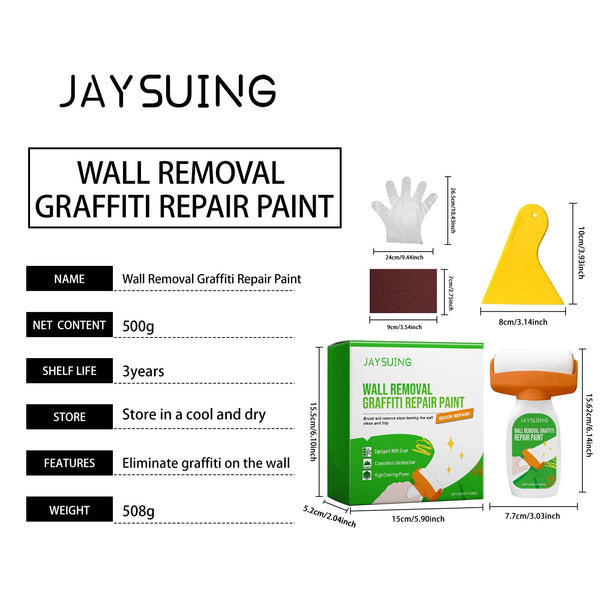 Jaysuing Wall Removal Graffiti Repair Paint, Wall Graffiti Stain Cover Repair Home Self Painted Wall Paint Paint Sprayers