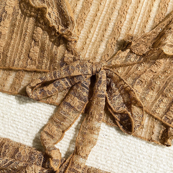 Lace Mesh 4 Piece Swimsuit Bikini Set Swimwear