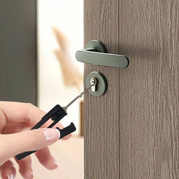 Essential Stainless Steel Multi Tool: Quick Flip Grav Pick Door Keys Lock Rake. Durable. Multi Tools