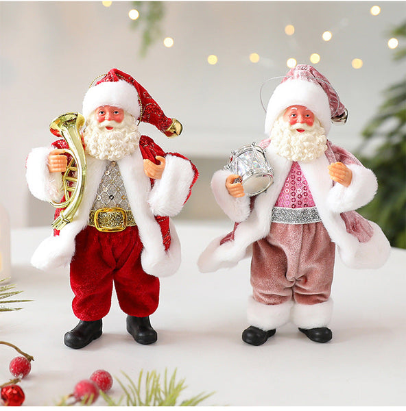 Santa Claus Plush Toy Decoration For Christmas Window Display And Tree Ornament Seasonal Decorations
