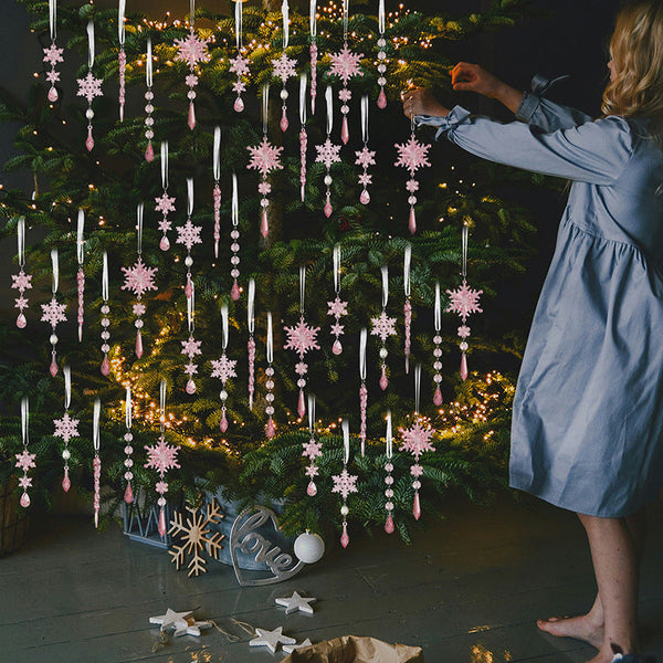 Hobe Cross Border New Christmas Decoration Items Transparent Snowflake Bayberry Ball Acrylic Ice Cone Seasonal Decorations