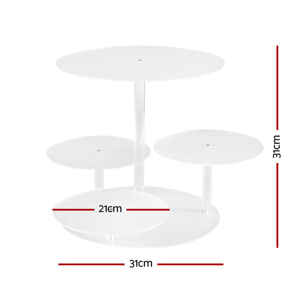 5 Star Chef Cake Stand Tiers Acrylic Holder Display Round Clear Wedding Party Wedding Cake Stands & Plates