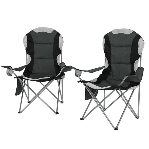 Weisshorn Camping Folding Chair Portable Outdoor Hiking Fishing Picnic Grey 2Pcs Camping Chairs