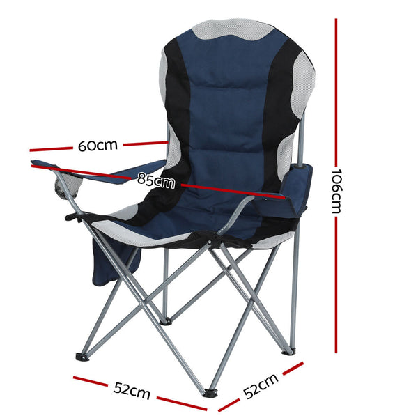 Weisshorn Camping Folding Chair Portable Outdoor Hiking Fishing Picnic Navy 2Pcs Camping Chairs