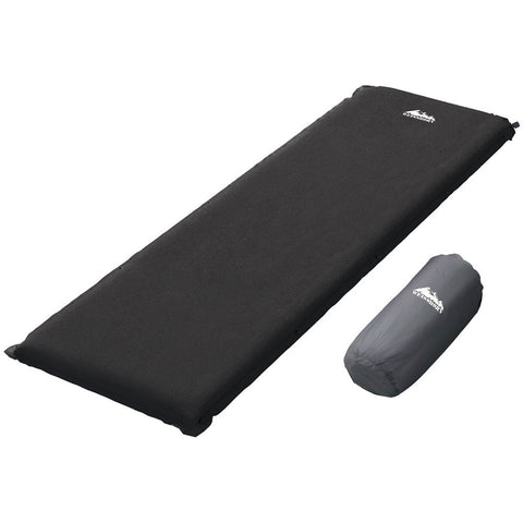 Weisshorn Self Inflating Mattress Camping Sleeping Air Bed Pad Single Black Inflatable Mattresses & Airbeds