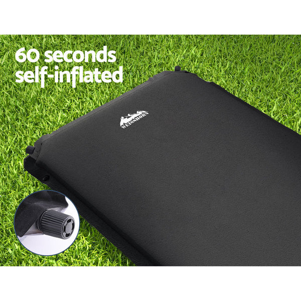 Weisshorn Self Inflating Mattress Camping Sleeping Air Bed Pad Single Black Inflatable Mattresses & Airbeds
