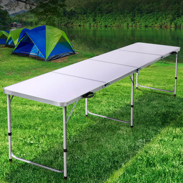 Weisshorn Folding Camping Table 240Cm Portable Outdoor Picnic Bbq Aluminium Desk Camping Tables