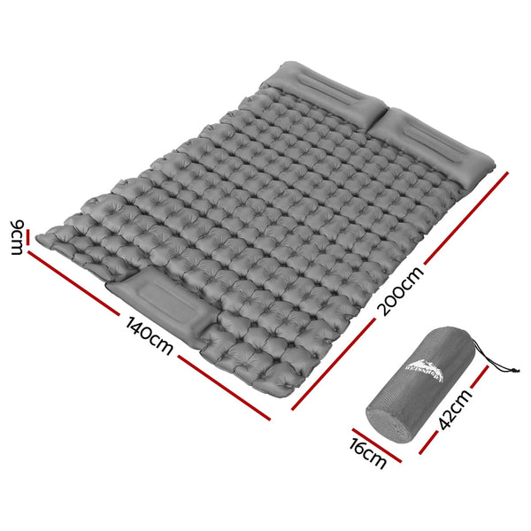 Weisshorn Self Inflating Mattress Camping Sleeping Air Bed Double Pillow Bag Inflatable Mattresses & Airbeds