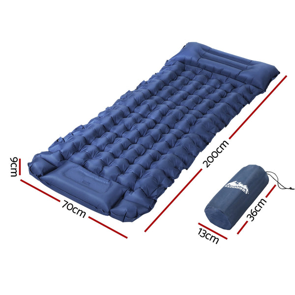 Weisshorn Self Inflating Mattress Camping Sleeping Air Bed Single Pillow Bag Inflatable Mattresses & Airbeds