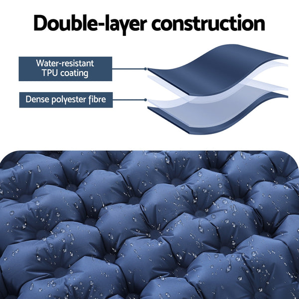 Weisshorn Self Inflating Mattress Camping Sleeping Air Bed Single Pillow Bag Inflatable Mattresses & Airbeds