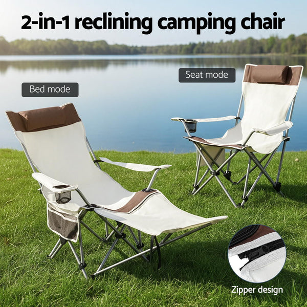 Weisshorn Camping Chair Reclining Adjustable Portable Outdoor Folding Lightweight Camping Chairs