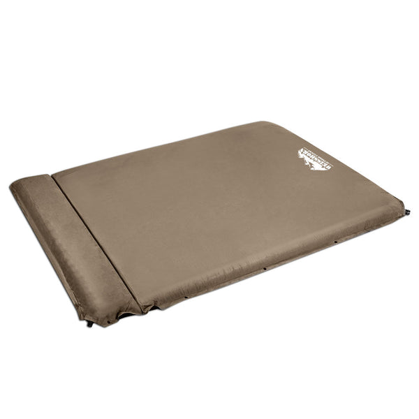 Weisshorn Self Inflating Mattress 10Cm Camping Sleeping Air Double Coffee Inflatable Mattresses & Airbeds