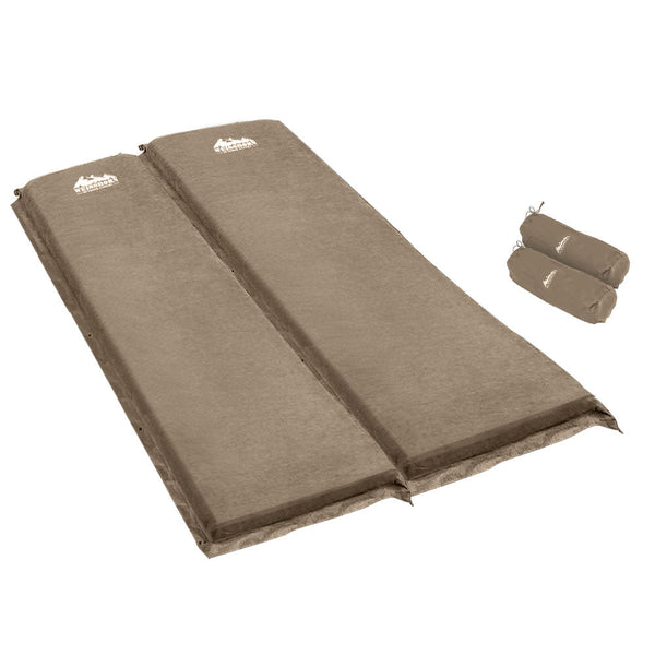 Weisshorn Self Inflating Mattress Camping Sleeping Air Bed Double Set Coffee Sleeping Mats