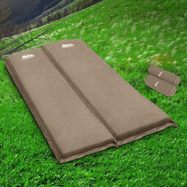 Weisshorn Self Inflating Mattress Camping Sleeping Air Bed Double Set Coffee Sleeping Mats