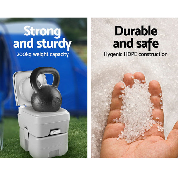 Weisshorn 20L Portable Camping Toilet Outdoor Flush Potty Boating Portable Toilets & Accessories