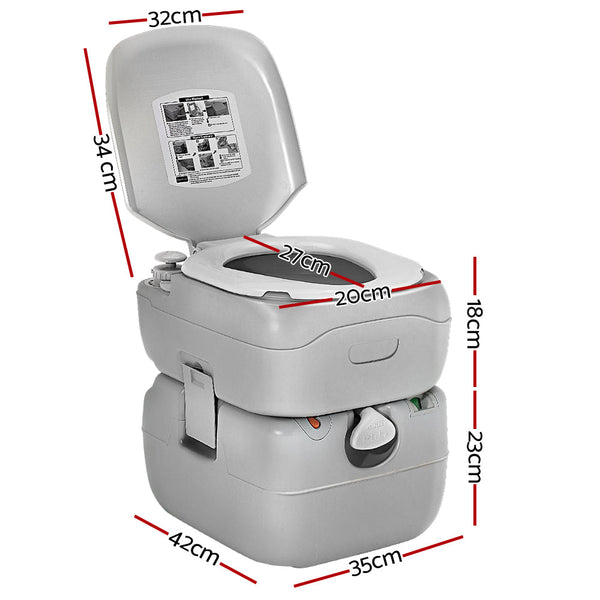 Weisshorn 22L Portable Camping Toilet Outdoor Flush Potty Boating Portable Toilets & Accessories